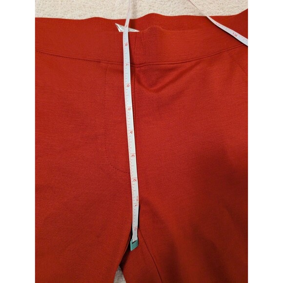 NWT IMAN Sz XS Short Red Rich Stretchy Super Soft Pull-On Flat Trousers Pants - Picture 7 of 14
